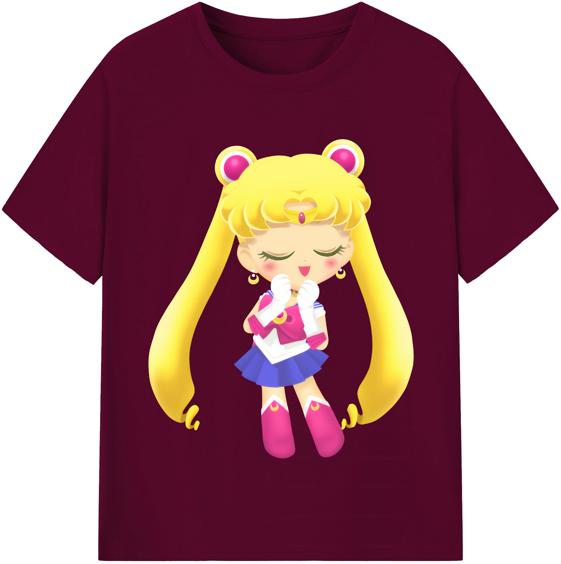 （画像用） 美少女戦士セーラームーン 月野 うさぎ つきの うさぎ Sailor Moon Tsukino Usagi レディースカジュアルプリントTシャツ（綿100％）